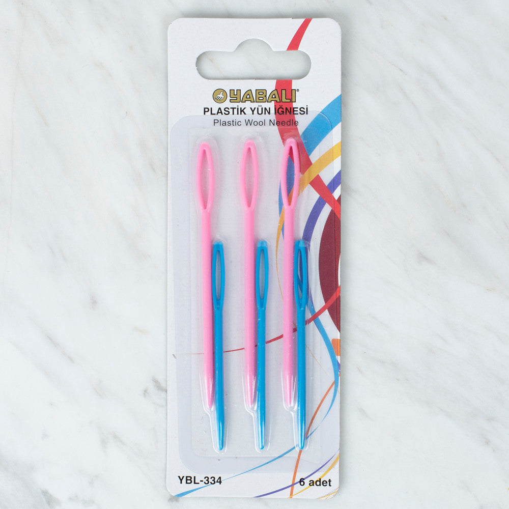 Yabalı Plastik 6'lı Yün İğnesi Pembe Mavi - YB - 334